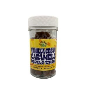 Delta-9 THC Vanilla Cream Caramels – 300mg